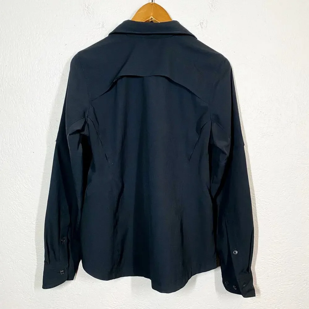 Columbia Long Sleeve Hidden Button Shirt Black Fishing Sport Casual - L - Picture 3 of 4